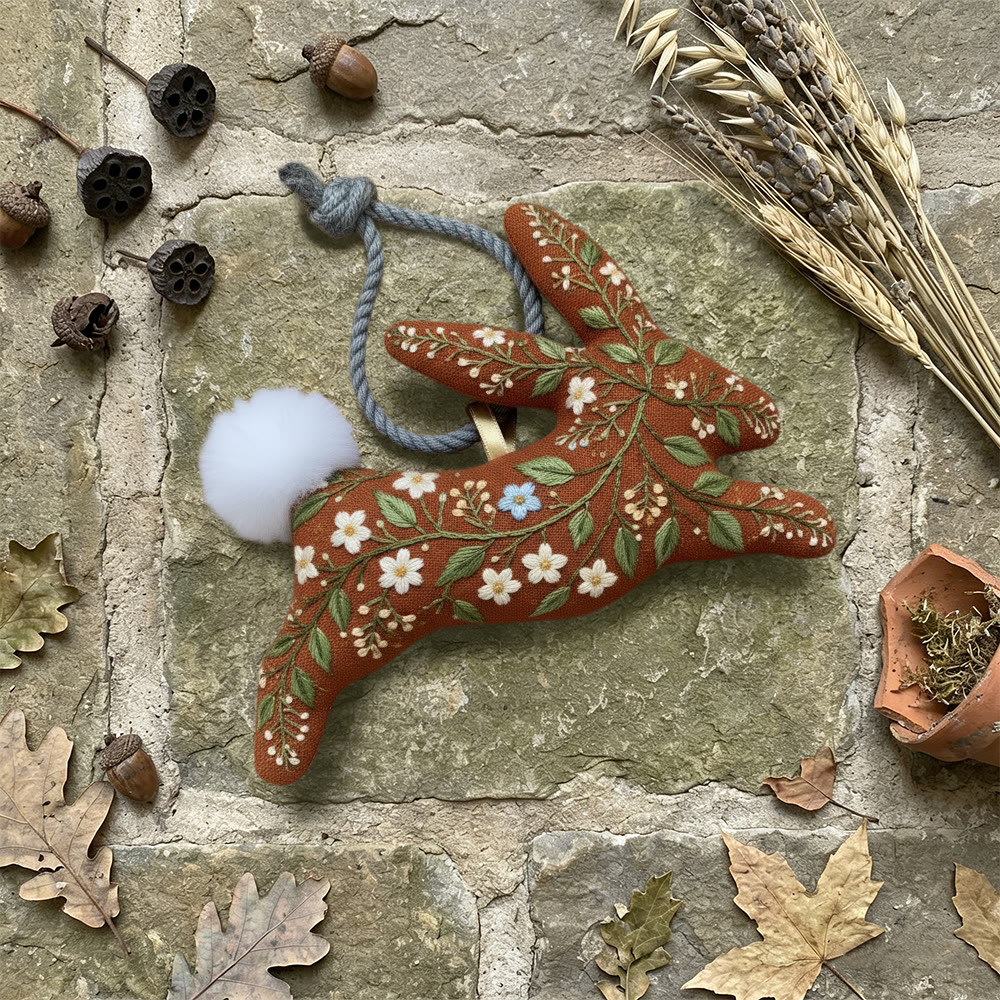 Rubbyoo Rabbit Embroidery Kit - Little Flower | Cute Animal Handicraft | Unique Birthday Gift  - image 4