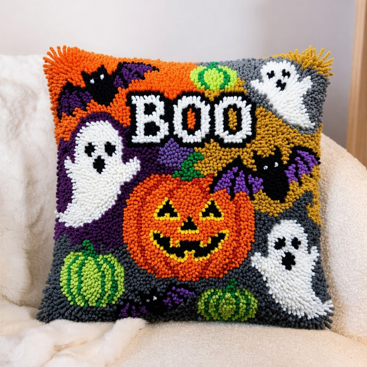Rubbyoo Latch Hook Pillow Kit - Halloween Bash | Memorable Halloween Gift |  Nice Handicraft For Beginners - image 6