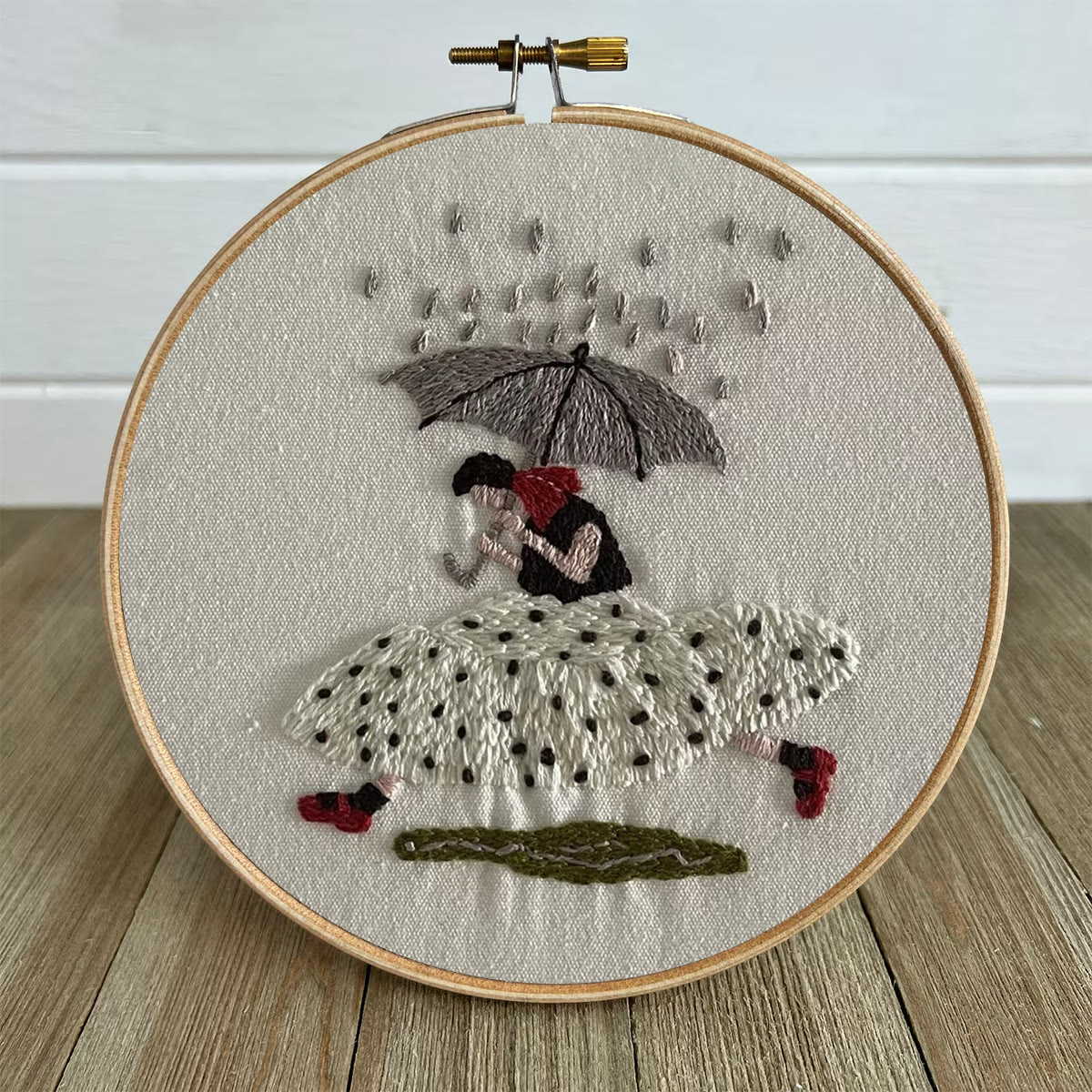 Rubbyoo Embroidery Kit- Shelter From The Rain | Cozy Crafts Diy Kit For Women - image 5