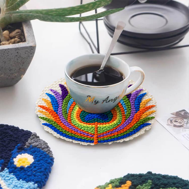 Peacock Feather Punch Needle Kit - Creative Yarn Art | Nice Hanging Ornament - image 12