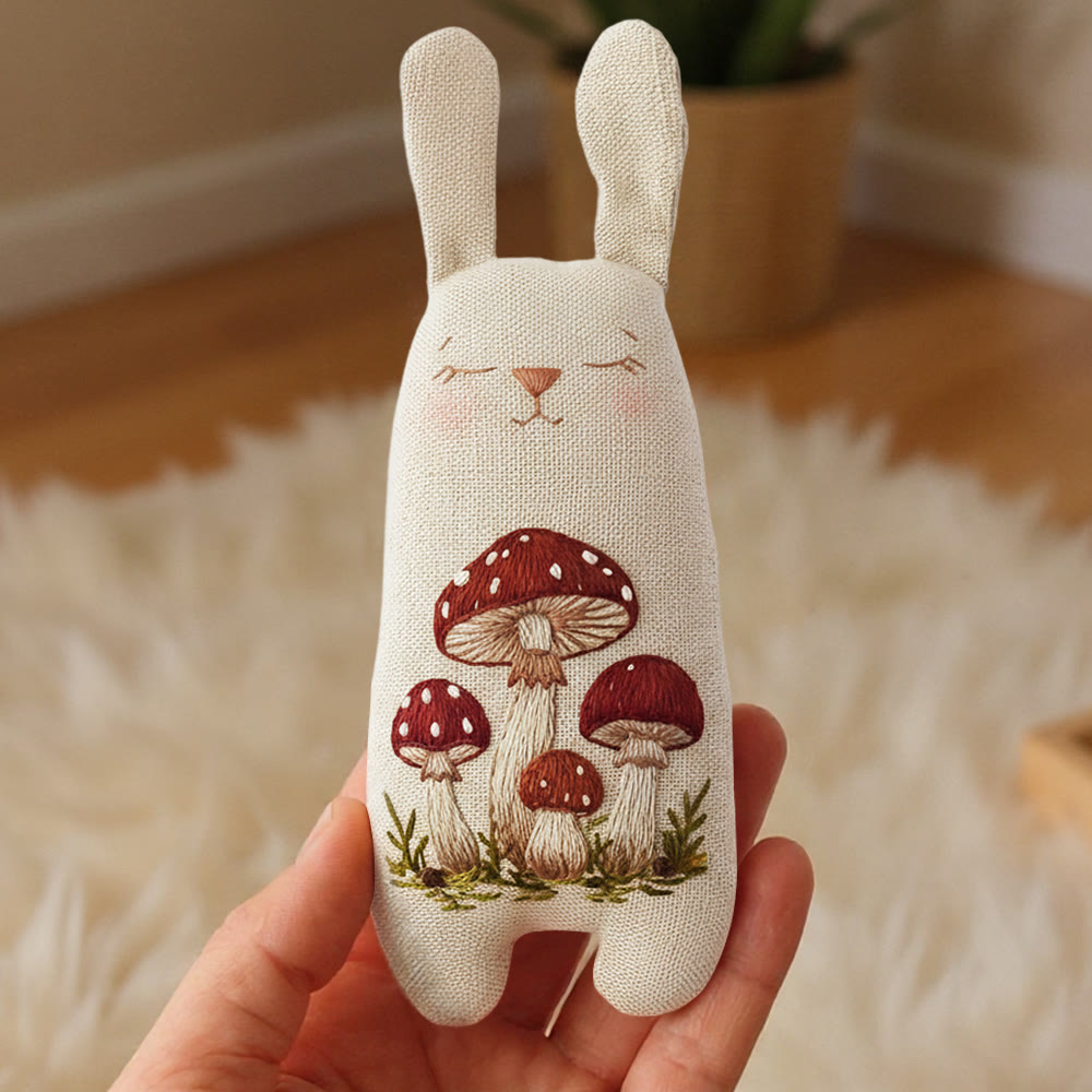 Rubbyoo Bunny Toy Embroidery Kit - Red Mushroom Cluster | Beginner-friendly Craft | Adorable Nursery Accent - image 4
