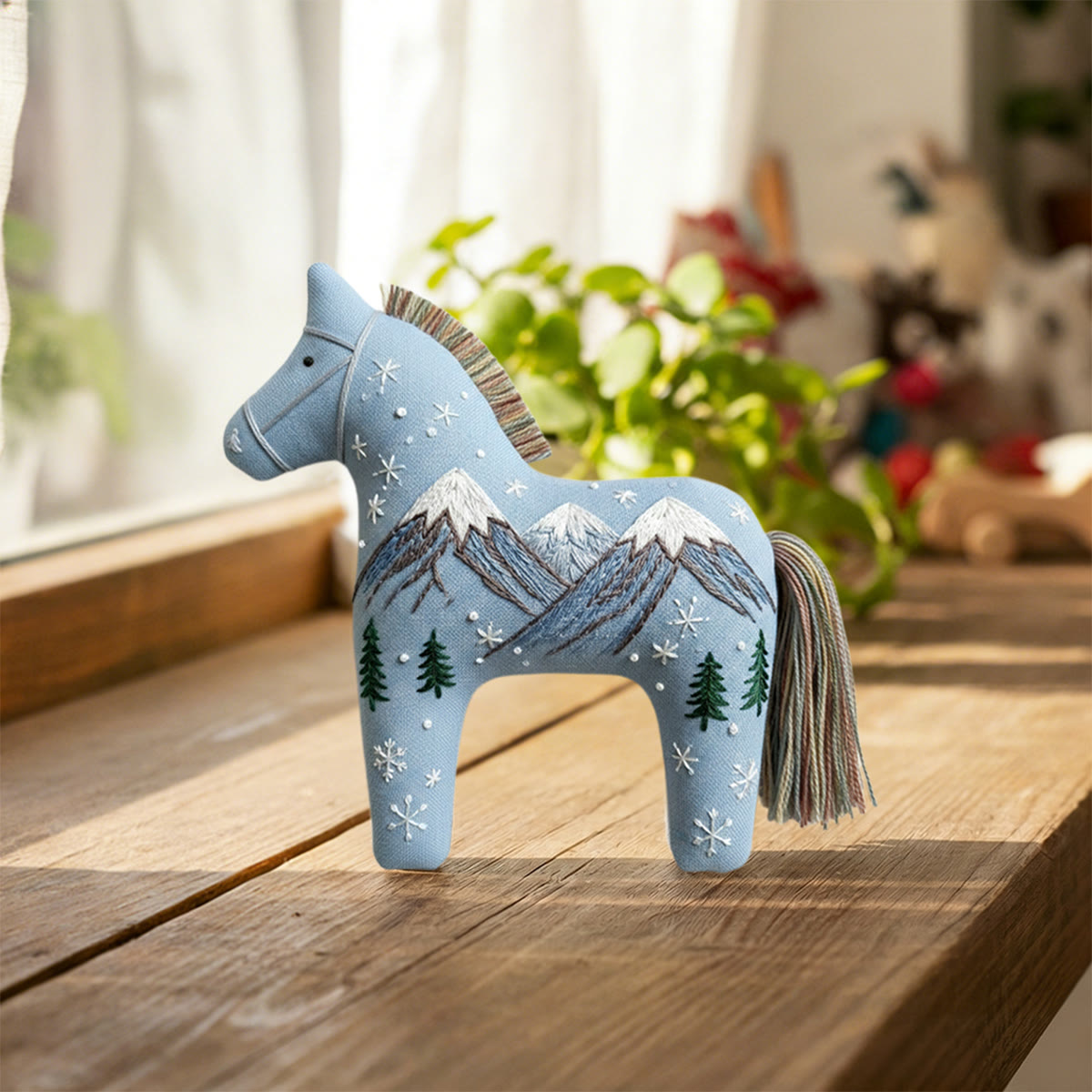 Rubbyoo Dala Horse Embroidery Kit - Snowy Mountain | Unique Birthday Gift | Cozy Home Accents - image 5