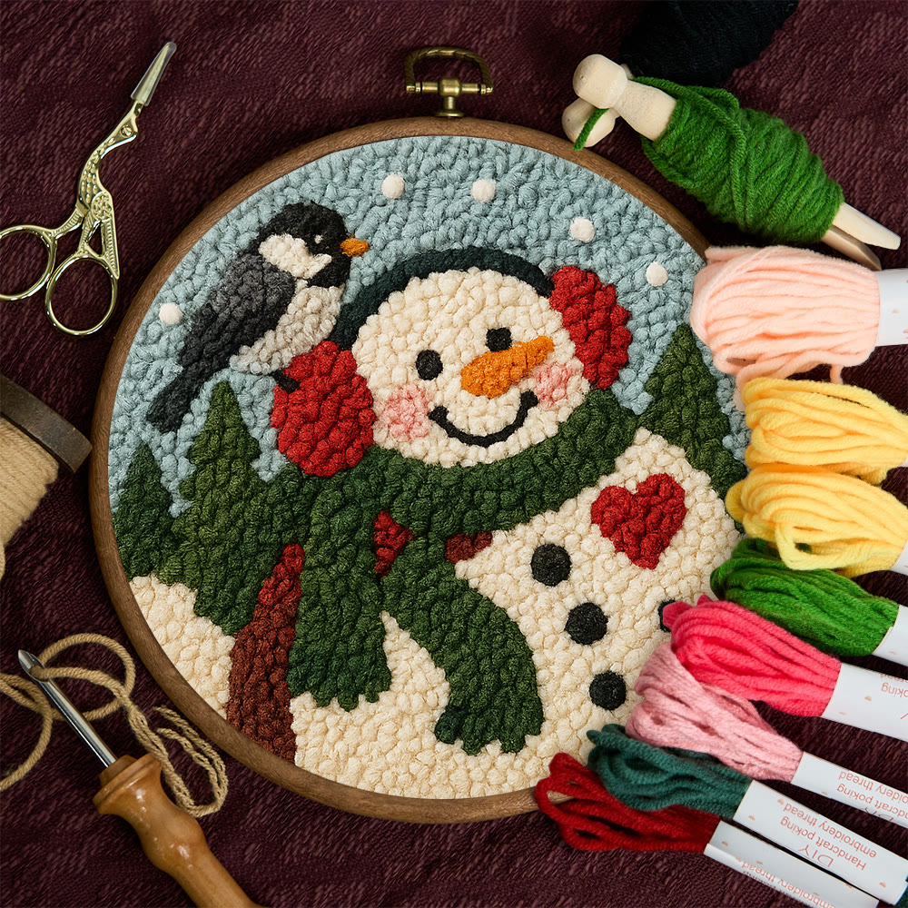 Snowfield Friend Punch Needle Kit – Textured Diy Art | Joyful Holiday Hanging - image 11