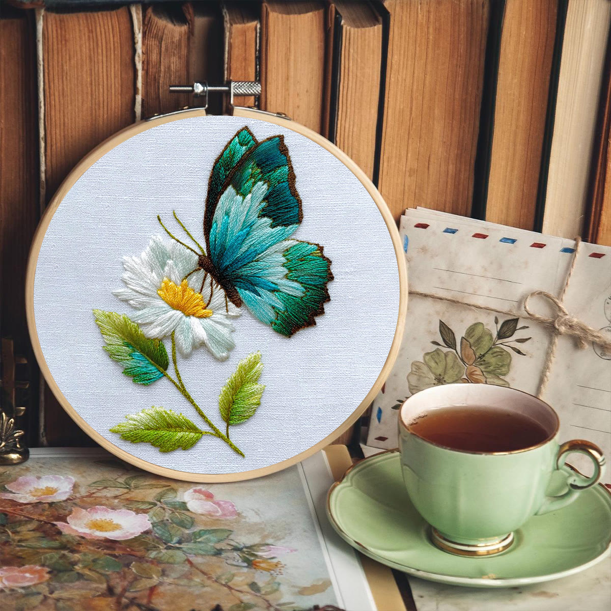 Rubbyoo Embroidery Kit - Butterfly And Daisy | Starter Friendly Craft | Delicate Home Charm - image 7