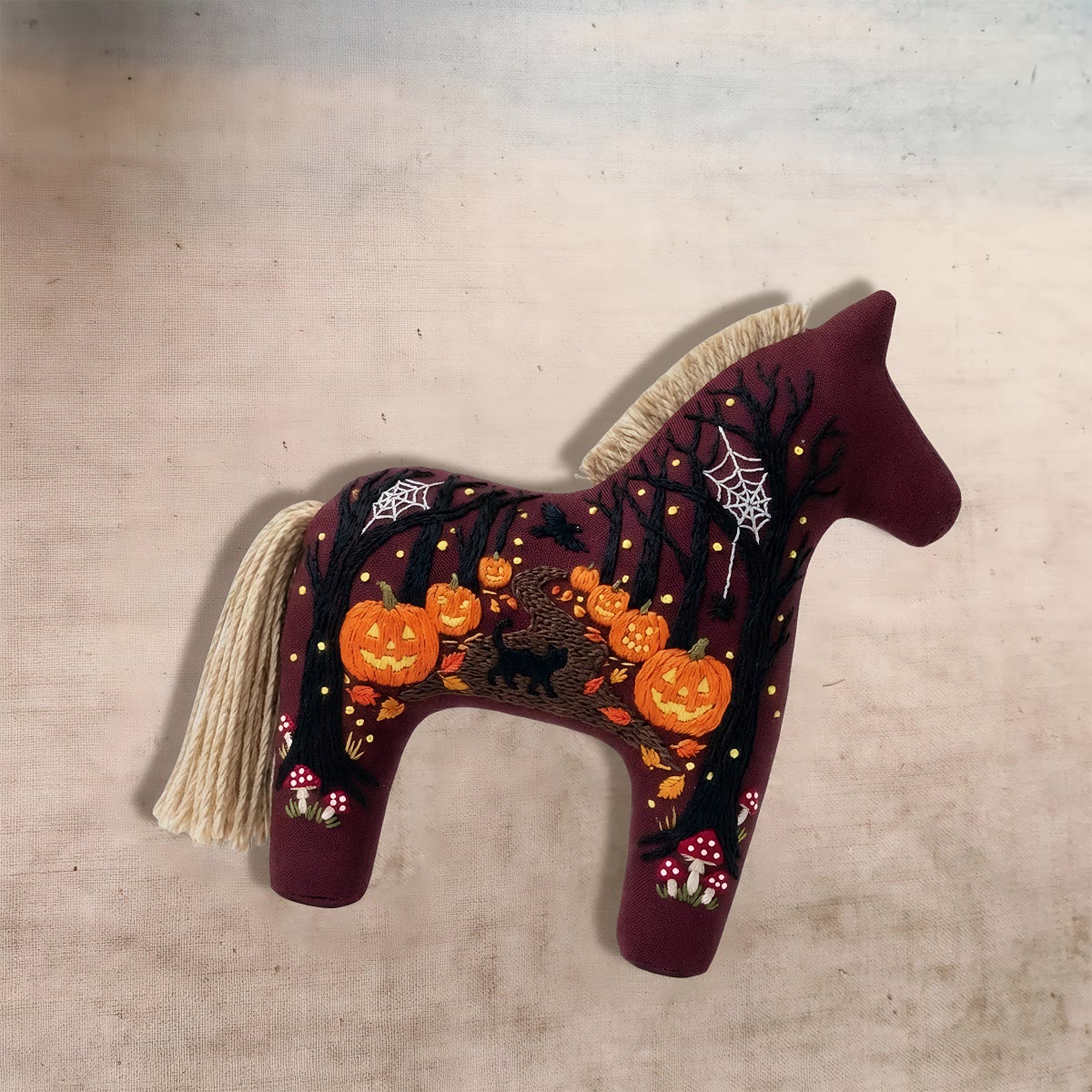 Rubbyoo Dala Horse Embroidery Kit - Glowing Pumpkins | Witchy Gifts For Her | Halloween Tree Ornament - image 4