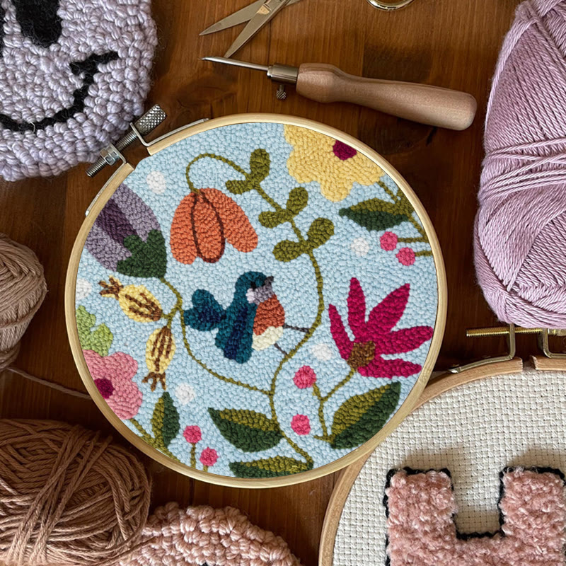 Colorful Bird And Blooming Floral Punch Needle Kit – Charming Handmade Gift | Beginner-friendly Diy - image 8