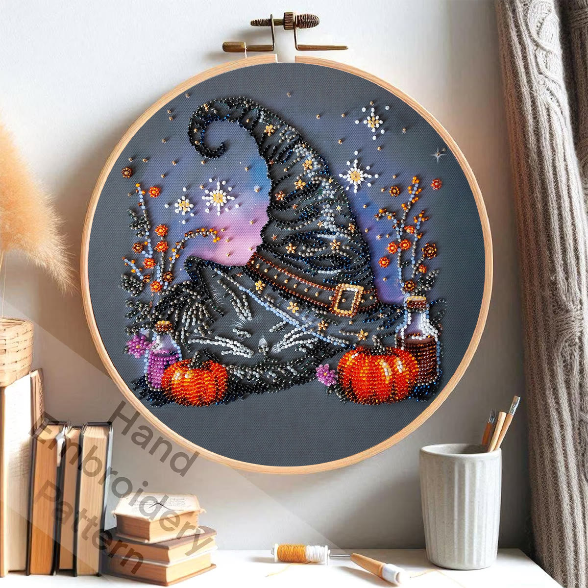 Rubbyoo Bead Embroidery Kit - Magic Hat | Diy Halloween Craft | Whimsical Decorative Handicraft  - image 9