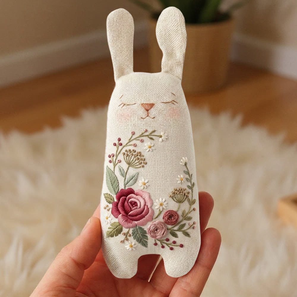 Rubbyoo Bunny Toy Embroidery Kit -  Blooming Flower | Stuffed Rabbit Toy | Easy Sewing Kit - image 2