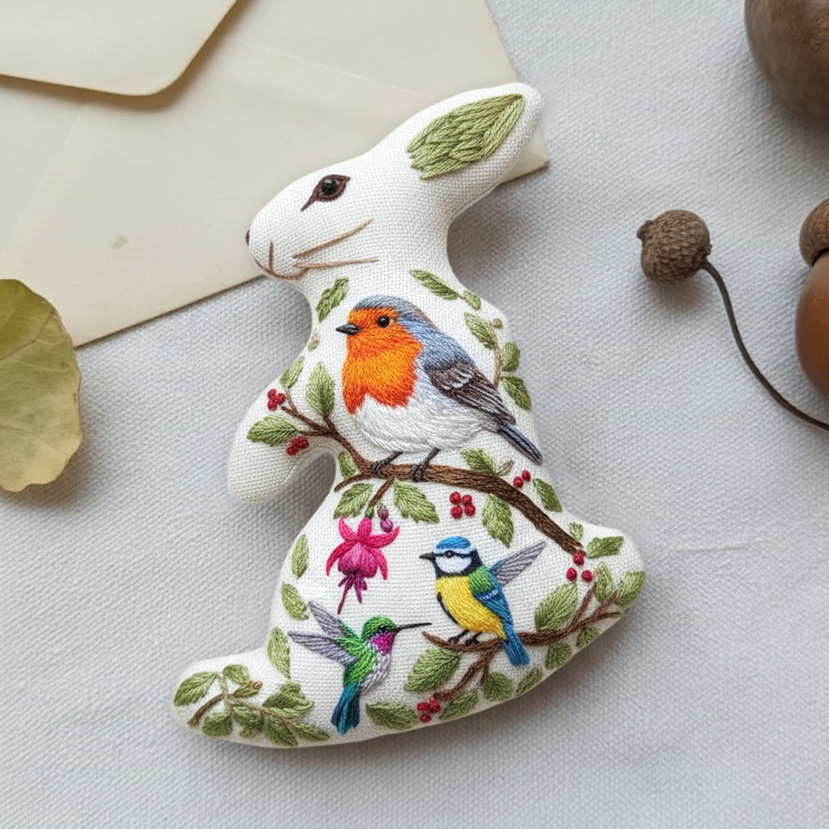 Rubbyoo Rabbit Embroidery Kit - Spring Bird |perfect Gift For Animal Lovers | Special Handmade Art - image 8