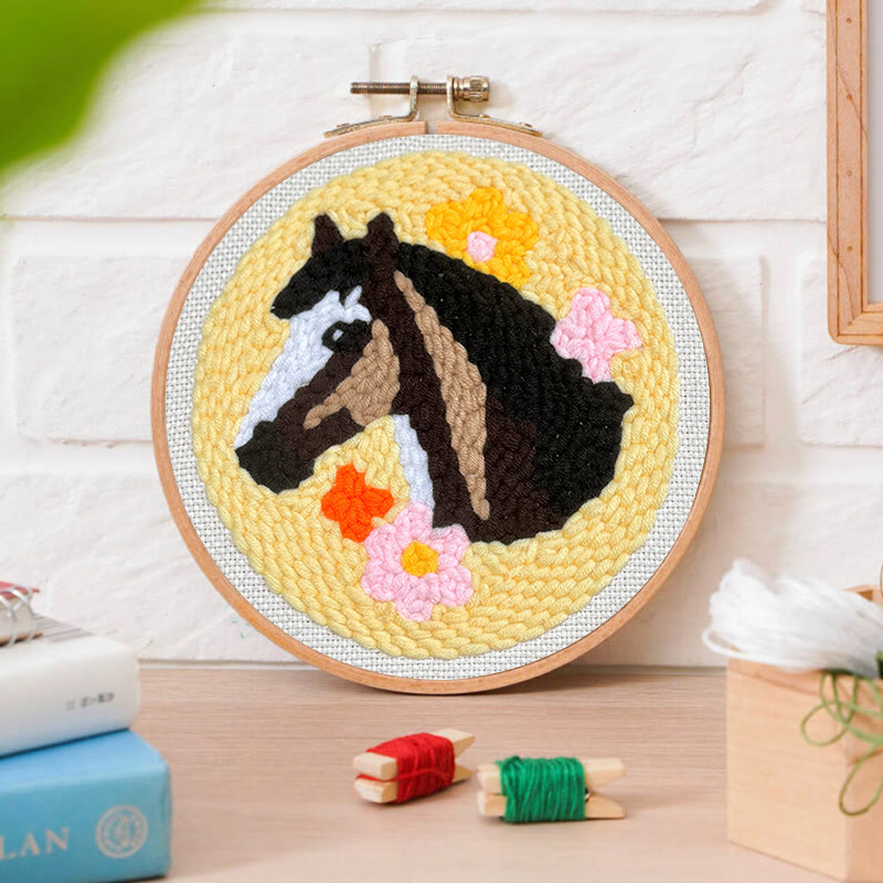  Horse Punch Needle Kit - Easy Diy Craft | Wall Hanging Decor - image 5