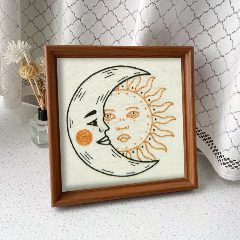 Rubbyoo Embroidery Kit - Crescent Moon And Sun | Mysterious Universe Craft | Diy Handmade Art - Embroidery Kit Plus An Extra Frame - image 10