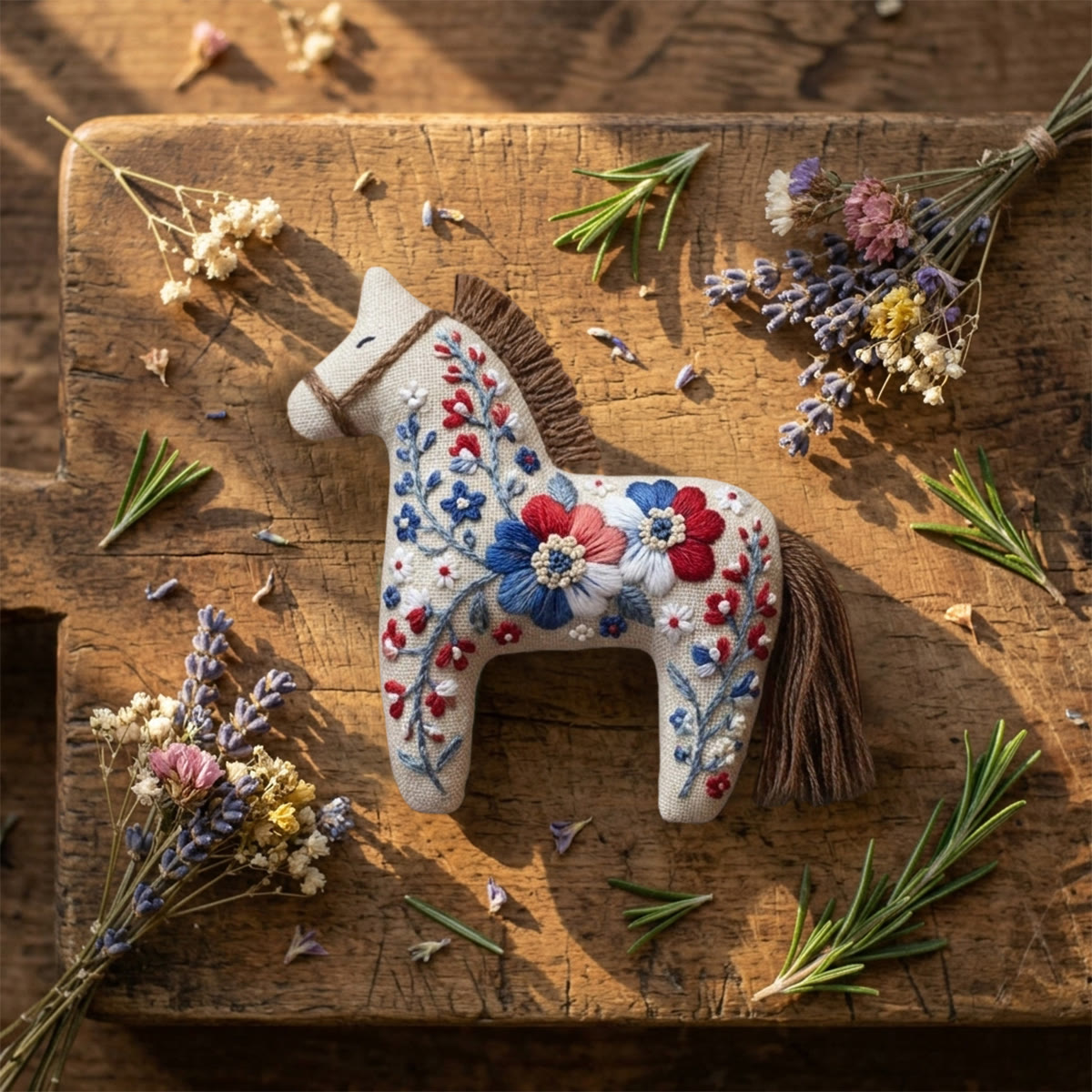 Rubbyoo Dala Horse Embroidery Kit -  White Romance | Beautiful  Yarn Tassels | Thoughtful  Gift For Her - image 8
