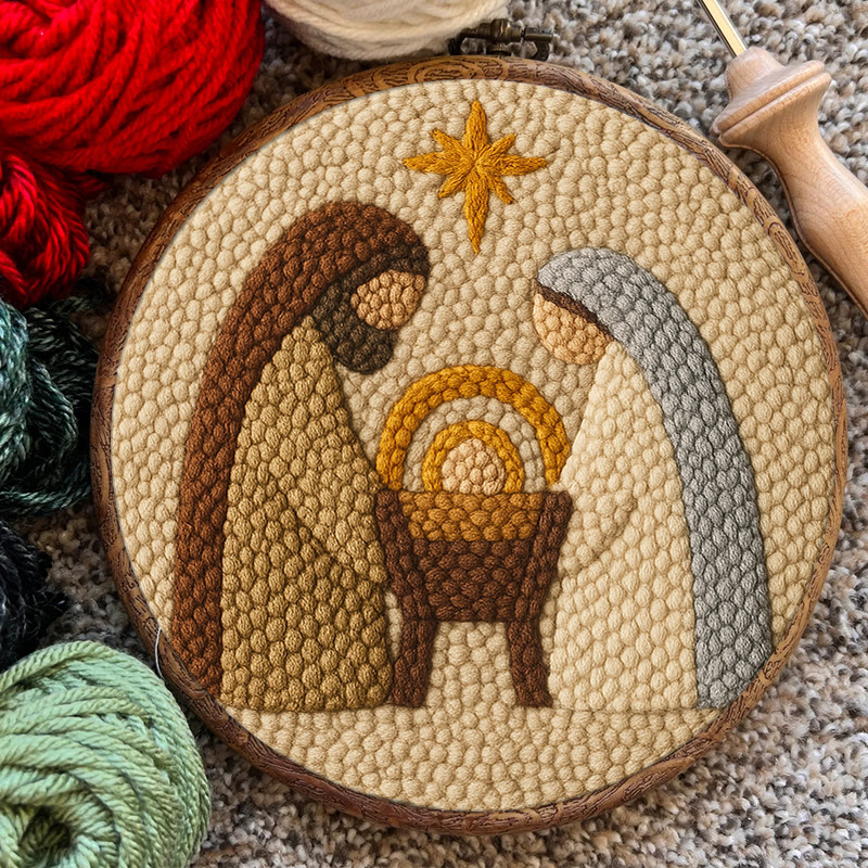 Christmas Nativity Punch Needle Kit - Diy Christmas Pattern | Perfect Wall Hanging  - image 11