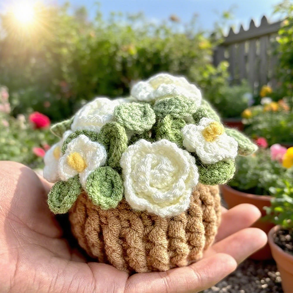 Diy Handmade Flower Pot Crochet Kit -  Flower Basket Hanging Craft | Nice For Garden Ornament  - image 5