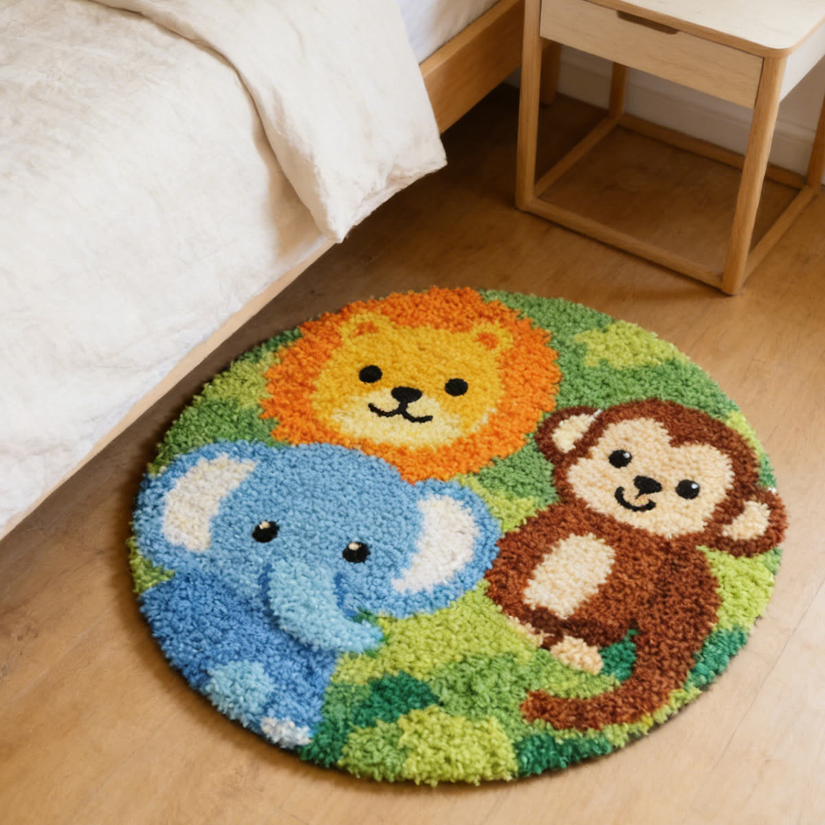 Rubbyoo Latch Hook Rug Kit - Zoo Party | Ideal Handmade Gift | Beginner-friendly Home Ornament - image 3