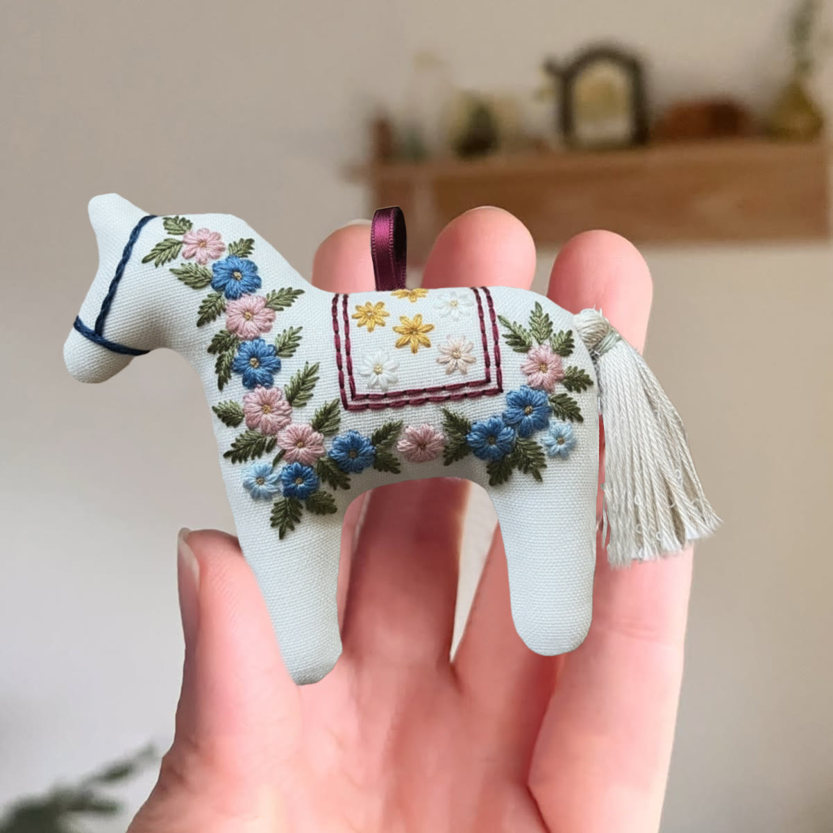 Rubbyoo Horse Embroidery Kit - Floral Wreath | Animal Handmade Art | Diy Stitch Craft  - image 4