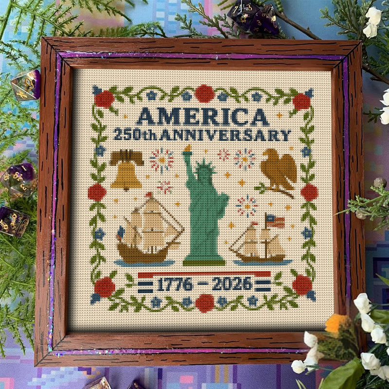 Cross Stitch Kit - Us 250th Anniversary | Diy Handmade Craft | Unique Needlework Collection - image 9
