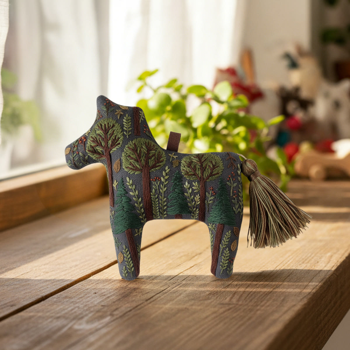 Rubbyoo Dala Horse Embroidery Kit - Green Forest | Handmade Gift | Whimsical Ornament  - image 4