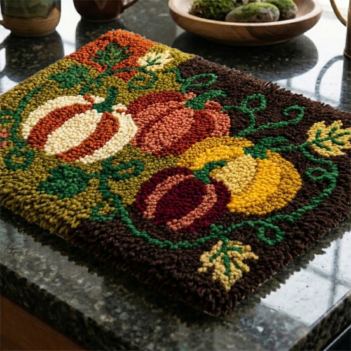 Rubbyoo Latch Hook Rug Kit - Autumn Pumpkin | Special Halloween Doormat | Thanksgiving Handmade Gift  - image 7
