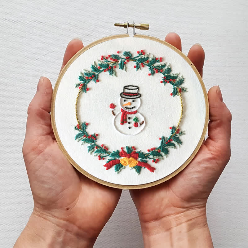 Rubbyoo Embroidery Kit - Christmas Snowman Wreath  - image 5