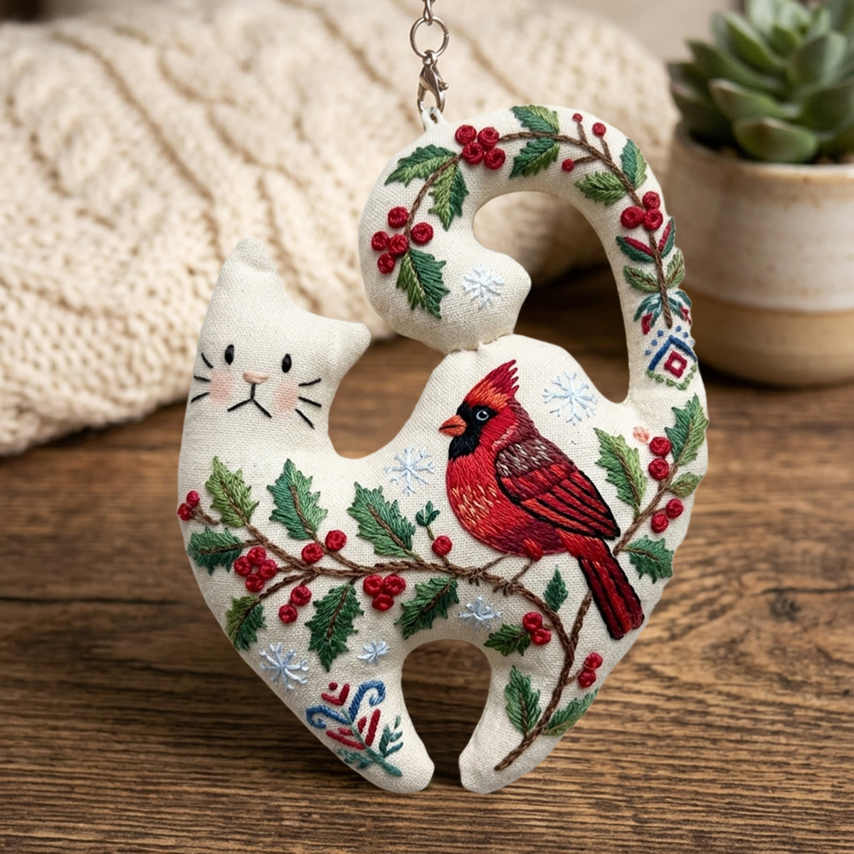 Rubbyoo Kitty Embroidery Kit - Red Bird | Cozy Handmade Home Art | Beginner Friendly Needlework - image 6