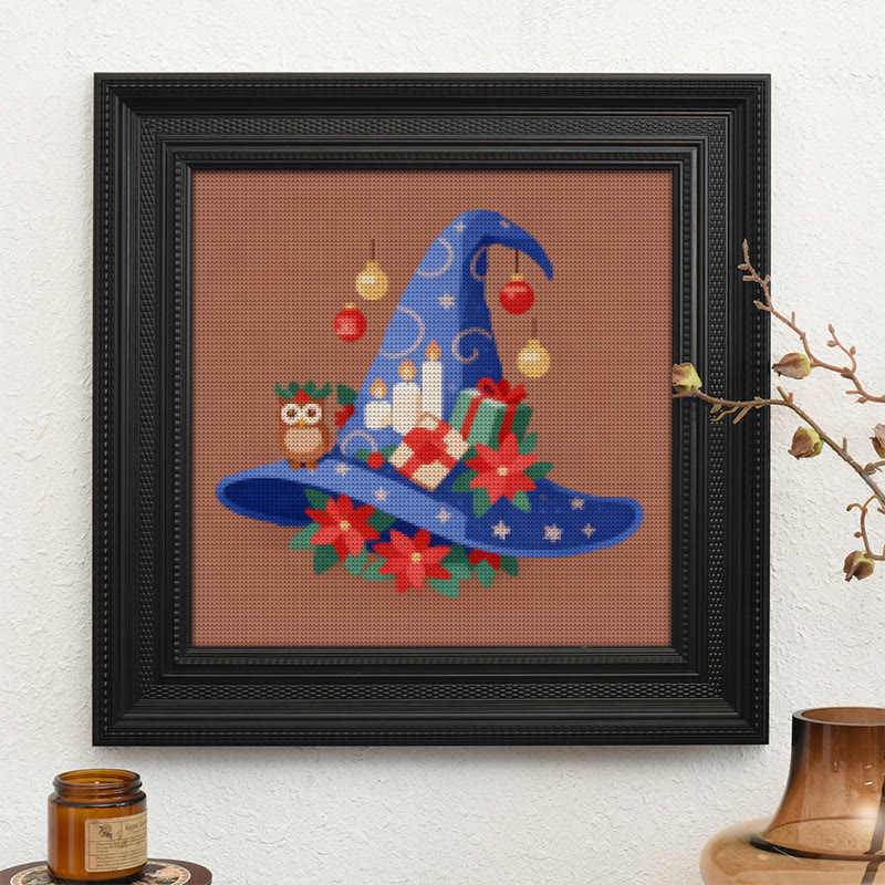 Cross Stitch Kit - Christmas Wizard Hat | Diy Stitch Christmas Craft | Nice For Christmas Decor - image 8
