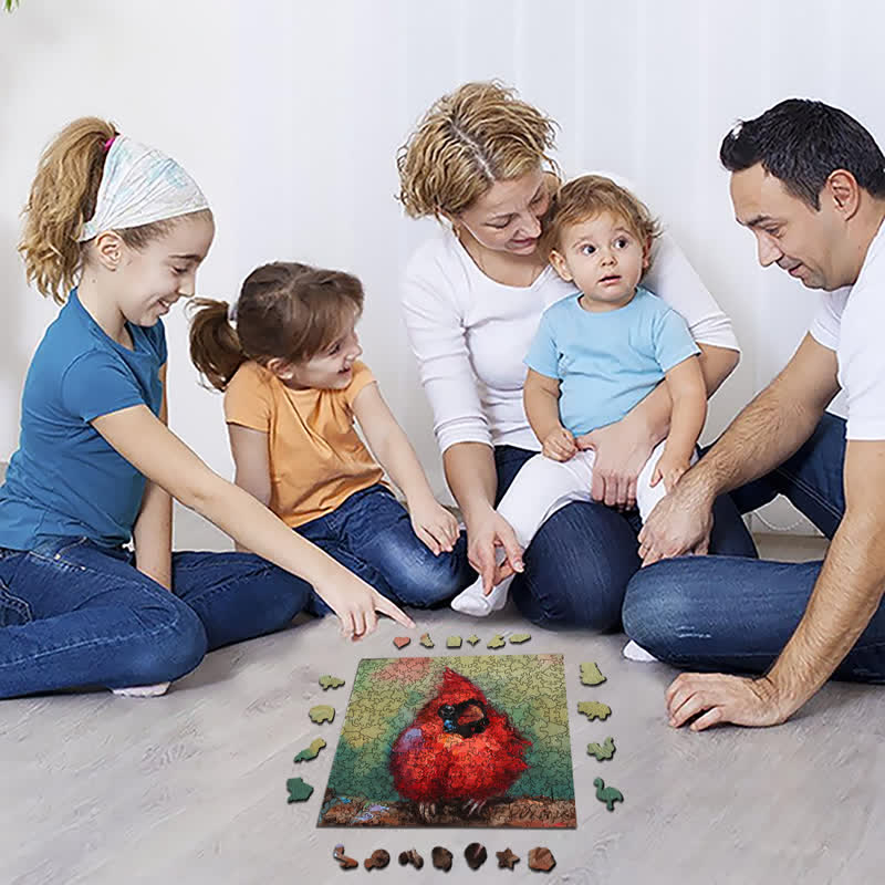 Rubbyoo Red Cardinal - Wooden Jigsaw Puzzle