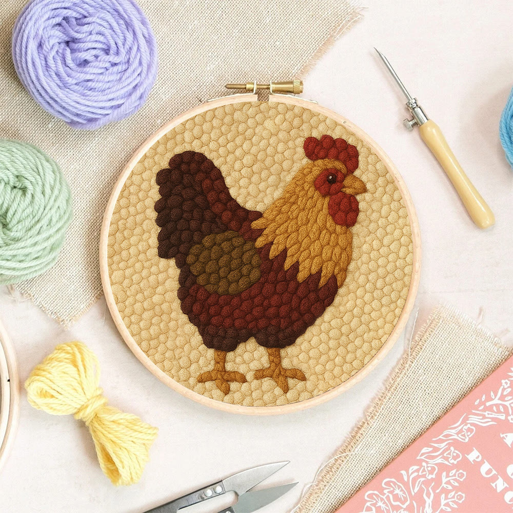  Rooster Punch Needle Kit - Perfect Craft For Animal Lovers | Handmade Beginner Set - image 6