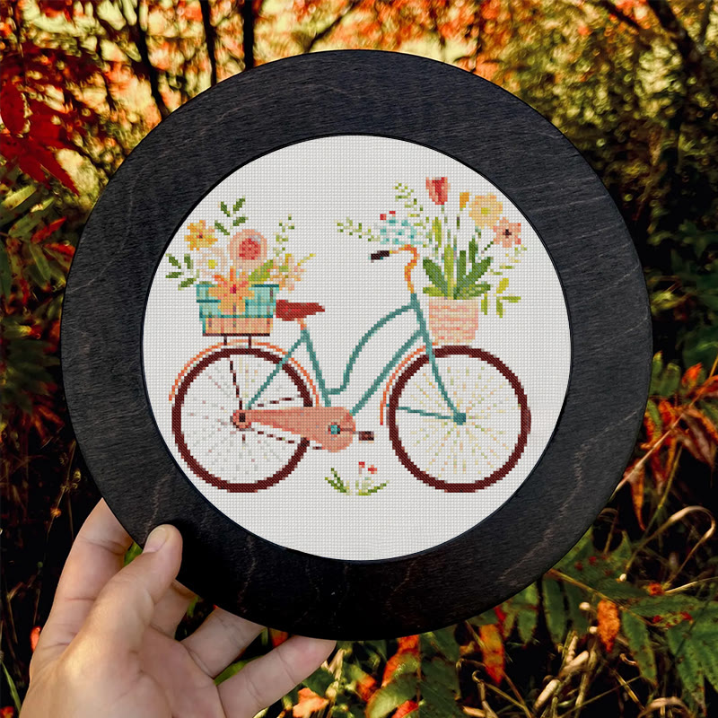  Cross Stitch Kit - Botanical Bicycle | Diy Stitch Handicraft | Nice Birthday Gifts For Friends - image 9