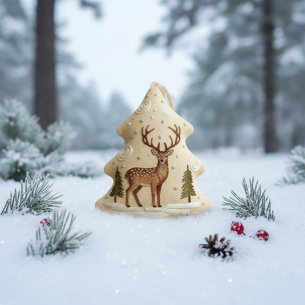Rubbyoo Tree-shaped Embroidery Kit - Stag Deer | Fun Diy Craft For Beginners | Whimsical Holiday Decor - image 6