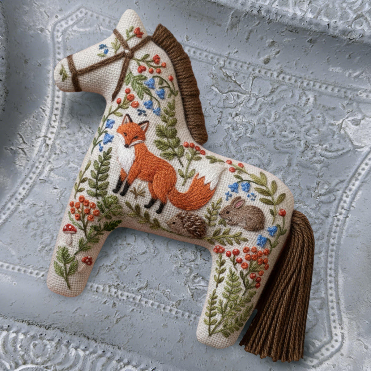 Rubbyoo Dala Horse Embroidery Kit - Fox and Woodland Friends | Beginner-Friendly Craft | Cute Gift Option - image 9