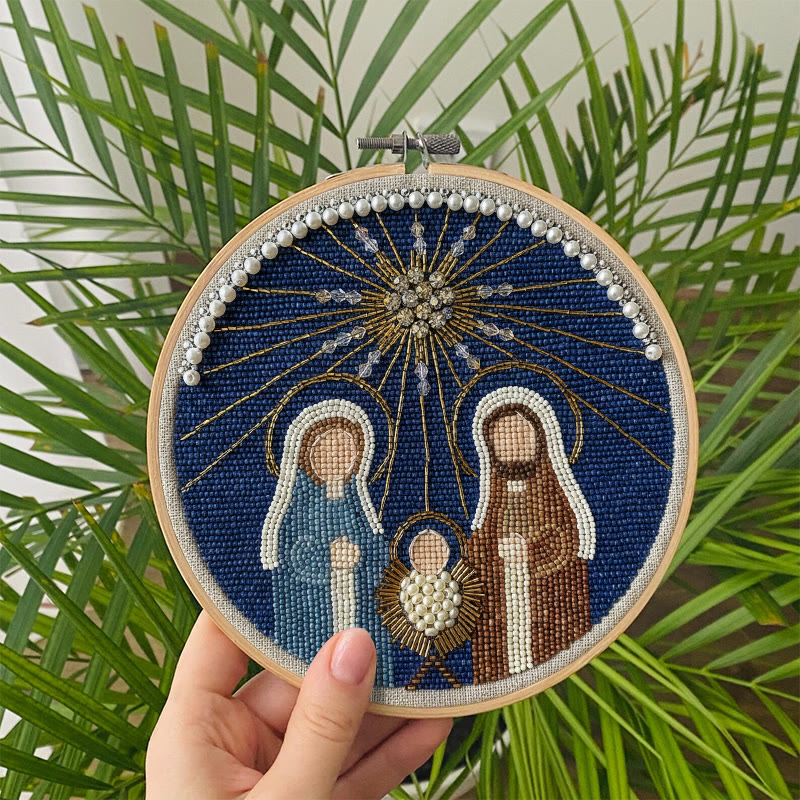 Rubbyoo Bead Embroidery Kit - Nativity Day | Creative Handmade Needlepoint | Diy Wall Hanging - image 11