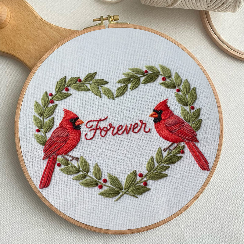 Rubbyoo Embroidery Kit - Forever Love | Handmade Bird Craft | Diy Valentine Gifts - image 7