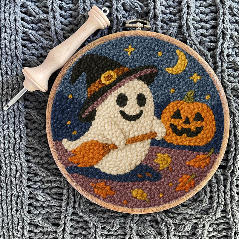 Happy Halloween Ghost Punch Needle Kit - Adorable Halloween Decor | Nice Holiday Handicraft  - image 9