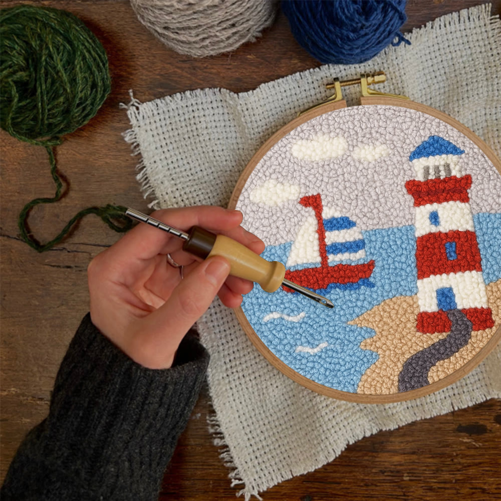 Seaside Lighthouse Punch Needle Kit - Handcrafted Art | Vibrant Handcraft Treasure - image 11