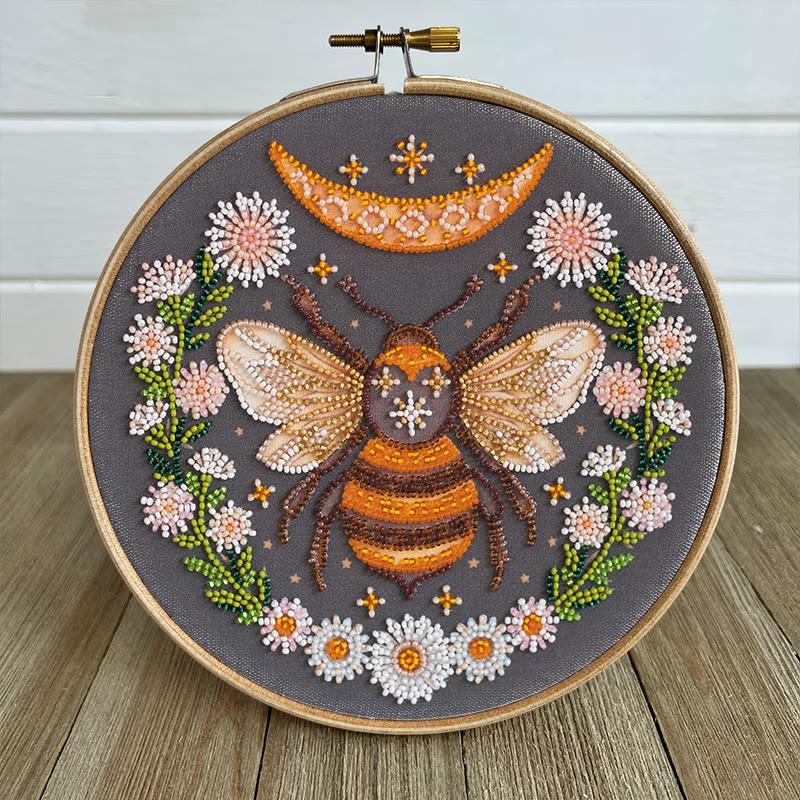 Rubbyoo Bead Embroidery Kit - Floral Bee | Diy Handicraft Collection | Exquisite Needle Art - image 7