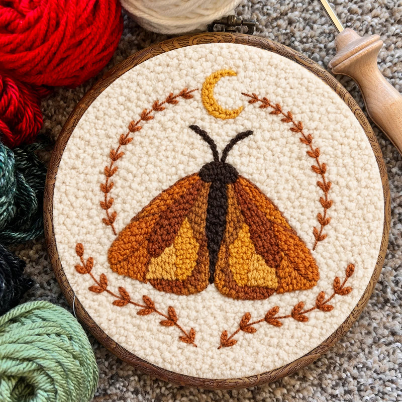Moon Moth Wreath Punch Needle Kit - Newbie Friendly Diy | Atmospheric Home Decor - image 9