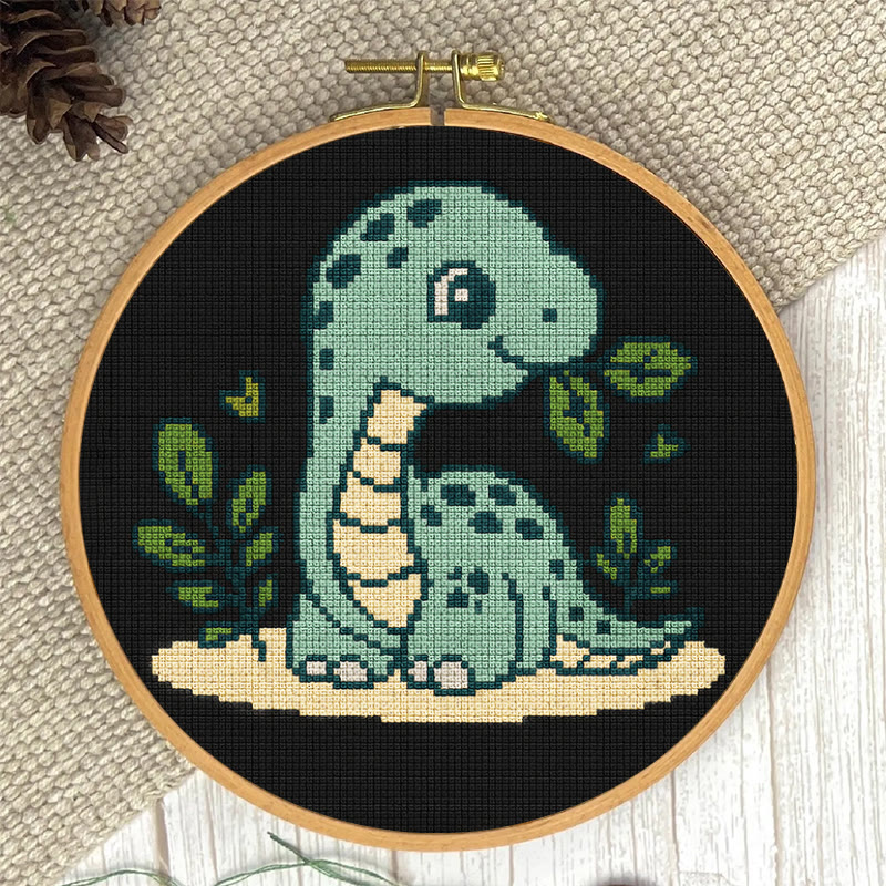  Cross Stitch Kit - Baby Dinosaur | Handmade Wall Art | Easy Needlework For Beginner - image 5