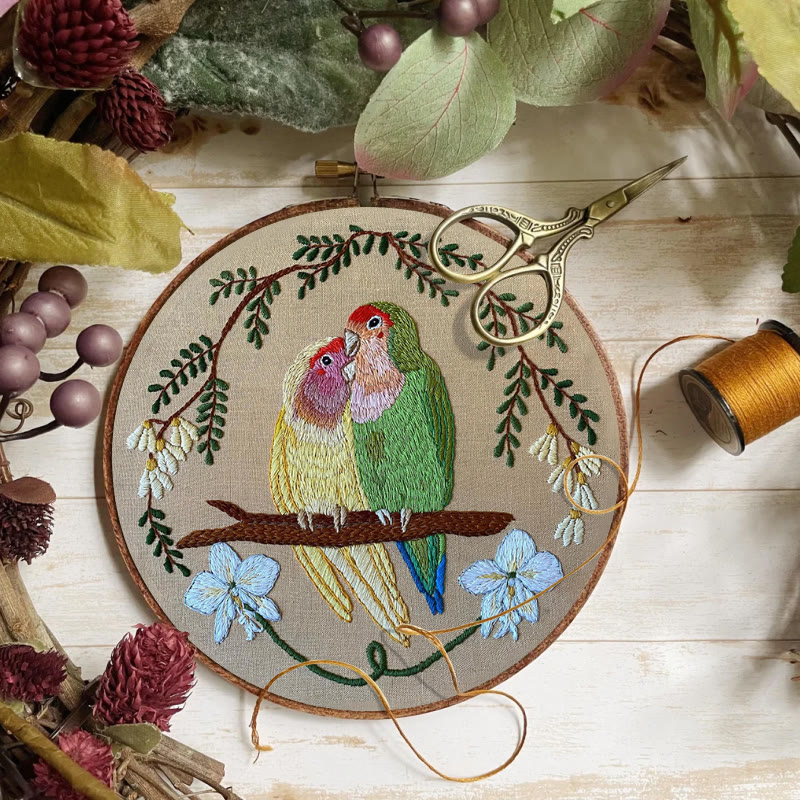 Rubbyoo Embroidery Kit - Bird Couple | Diy Stitch Craft | Handmade Anniversary Gift - image 8