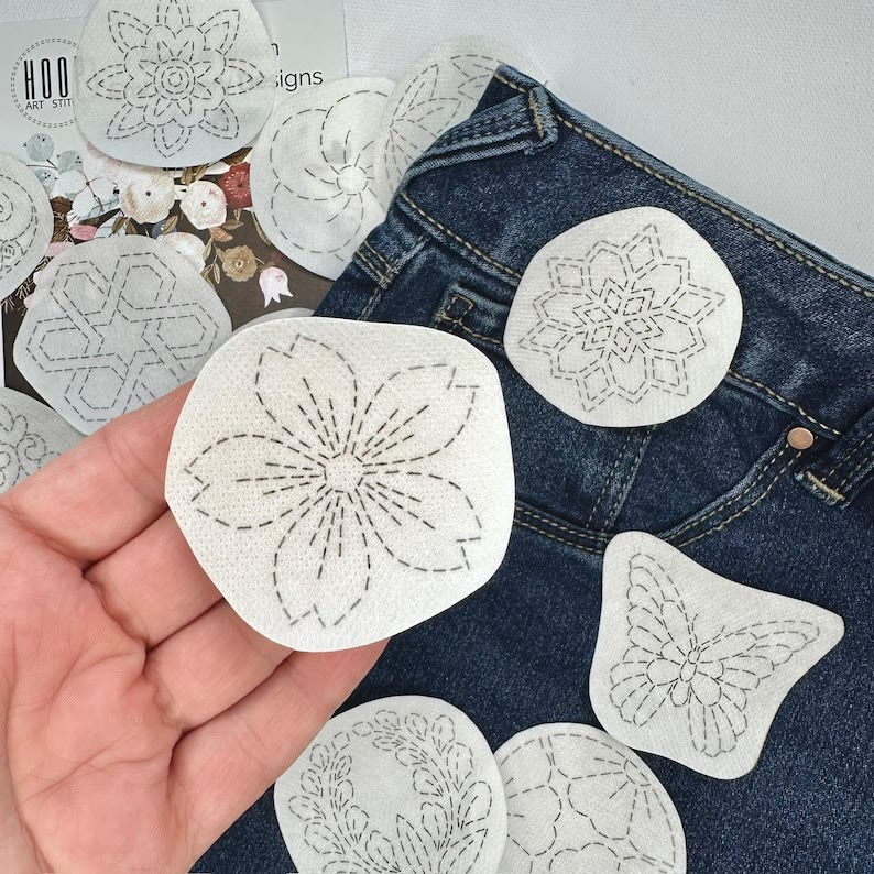 Sashiko Stick And Stitch Patterns | Water-soluble Embroidery Designs | Perfect For Diy Projects - image 7