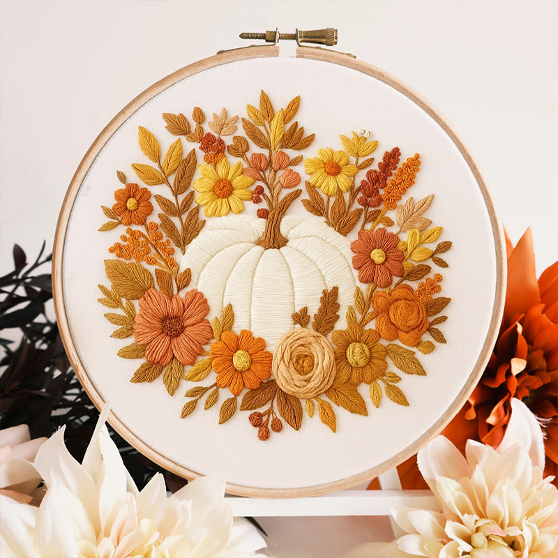 Rubbyoo Embroidery Kit - Autumn Pumpkin |  Perfect  Fall Craft | Halloween Decor Project - image 8