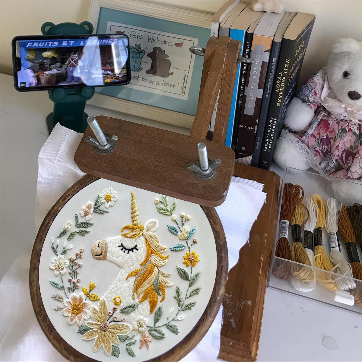 Rubbyoo Embroidery Kit-  Floral Unicorn - image 5