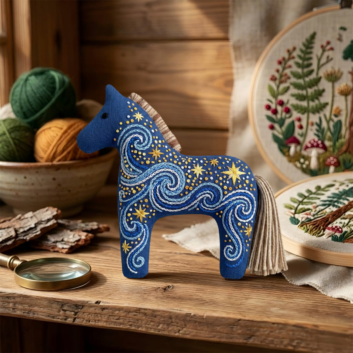 Rubbyoo Dala Horse Embroidery Kit - Swirling Galaxy Pattern | Unique Gift For Friend | Witchy Celestial Decor - image 6