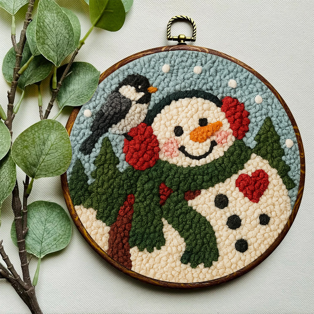 Snowfield Friend Punch Needle Kit – Textured Diy Art | Joyful Holiday Hanging - image 8