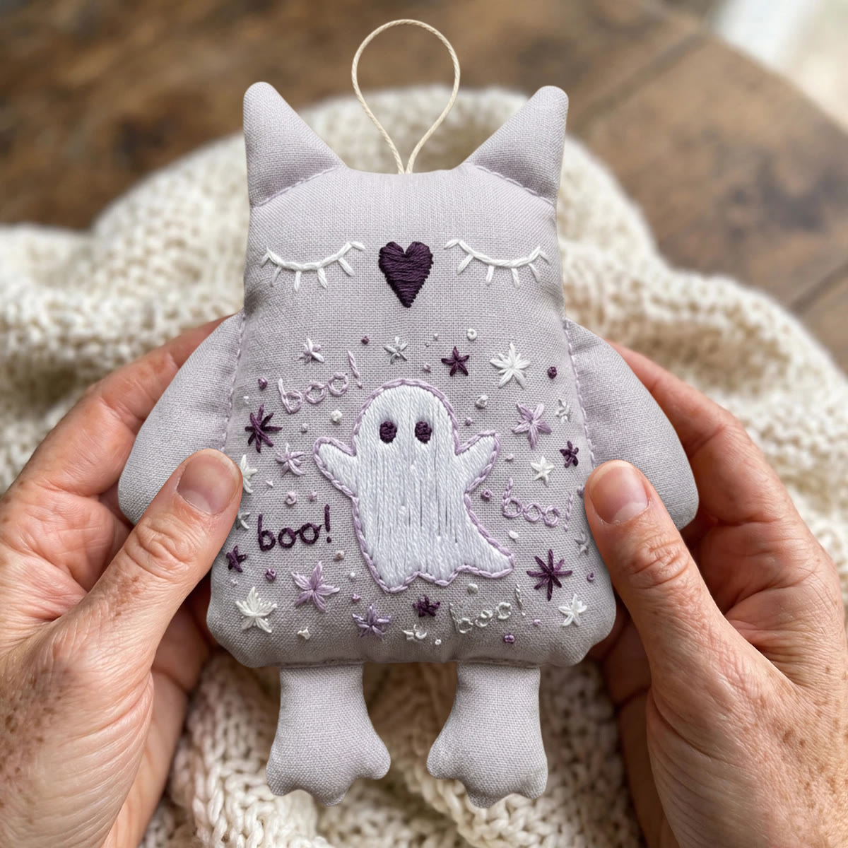 Rubbyoo Owl Embroidery Kit -  Lovely Ghost Boo | Halloween Nursery Room Accent | Cute Holiday Home Decor - image 6