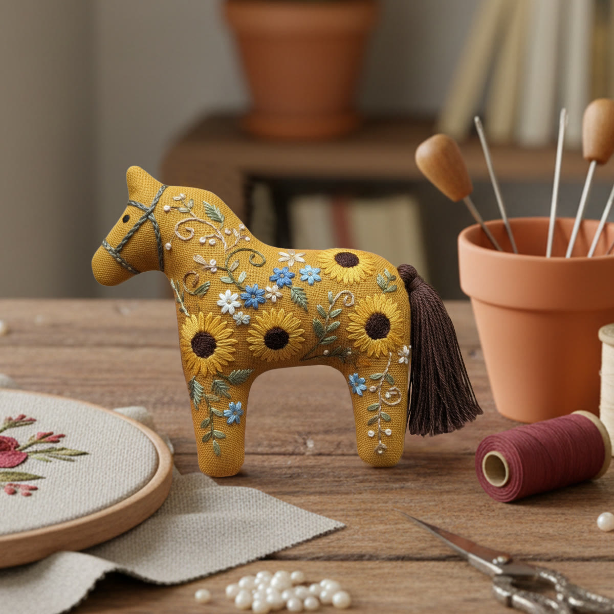Rubbyoo Horse Embroidery Kit - Sunflower | Unique Birthday Gift | Nice For Her - image 6