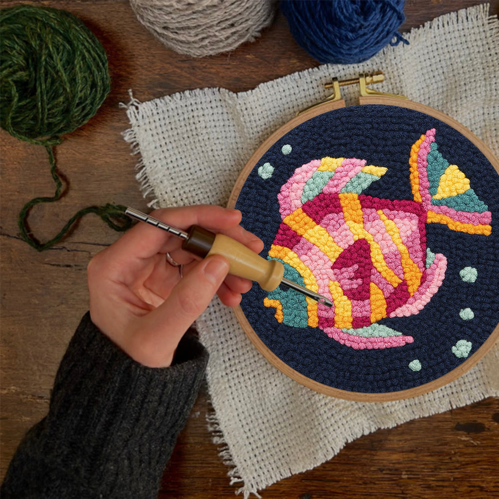 Multicolored Tropical Fish Punch Needle Kit – Straightforward Diy Craft | Bright Home Decor - image 9