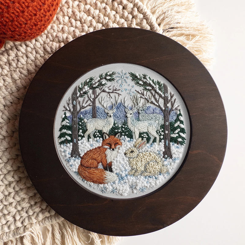 Rubbyoo Embroidery Kit - Winter Animal | Handmade Hoop Art | Perfect Gift For Animal Lover - image 10