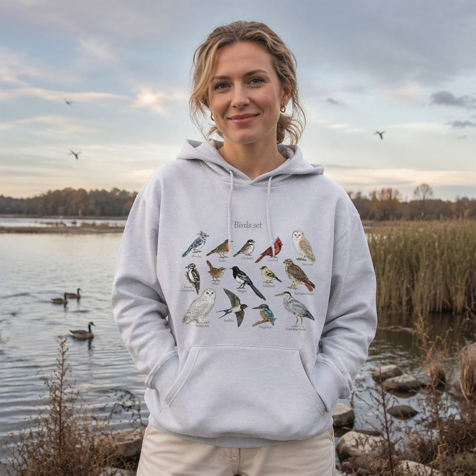 Rubbyoo Birds Set Unisex Hoodie For Animal Lover - image 4