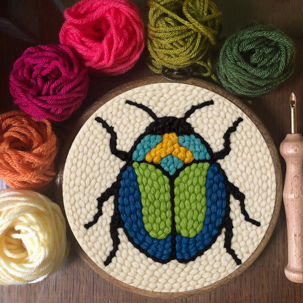 Scarab Beetle Punch Needle Kit - Creative Wall Decor | Diy Insect Artwork Gift  - image 7